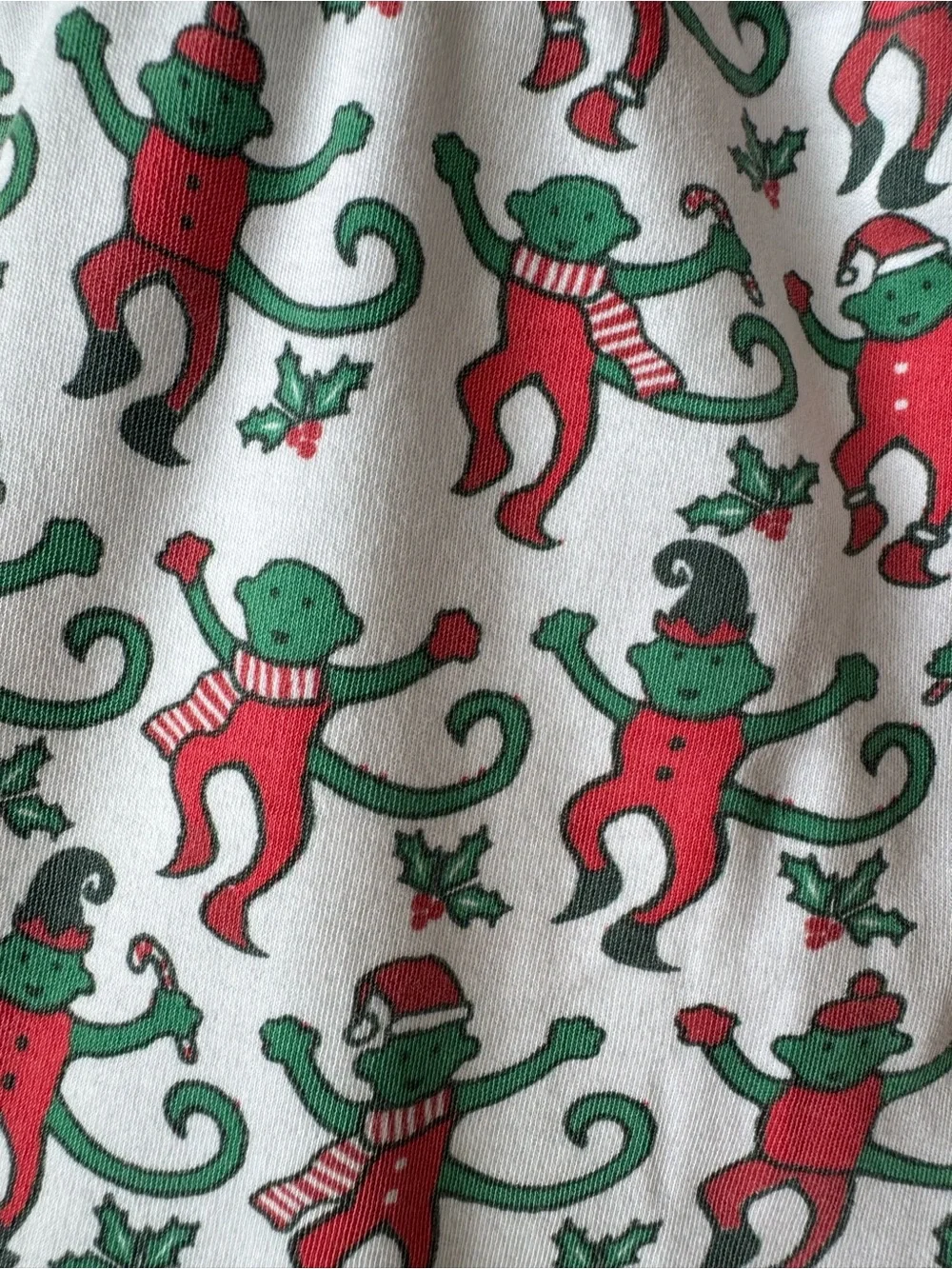 Roller Rabbit Kids Monkey Christmas Holiday Print Pajamas Bottoms Only 10 Years
